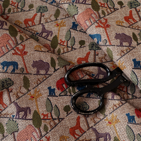 Mini Safari Trail Pattern Woven Upholstery Fabric DP-53 - Roman Blinds
