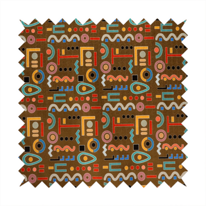 Art Deco Pop Geometric Print Upholstery Fabric DP-54 - Roman Blinds