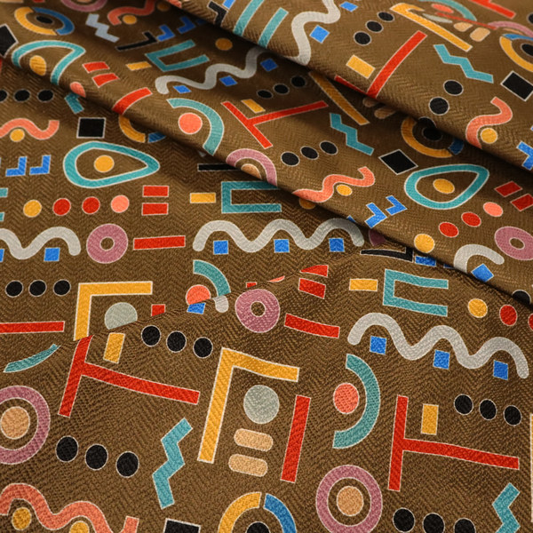 Art Deco Pop Geometric Print Upholstery Fabric DP-54 - Roman Blinds