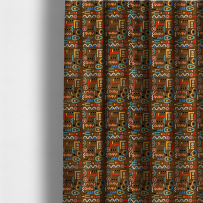 Art Deco Pop Geometric Print Upholstery Fabric DP-54 - Made To Measure Curtains