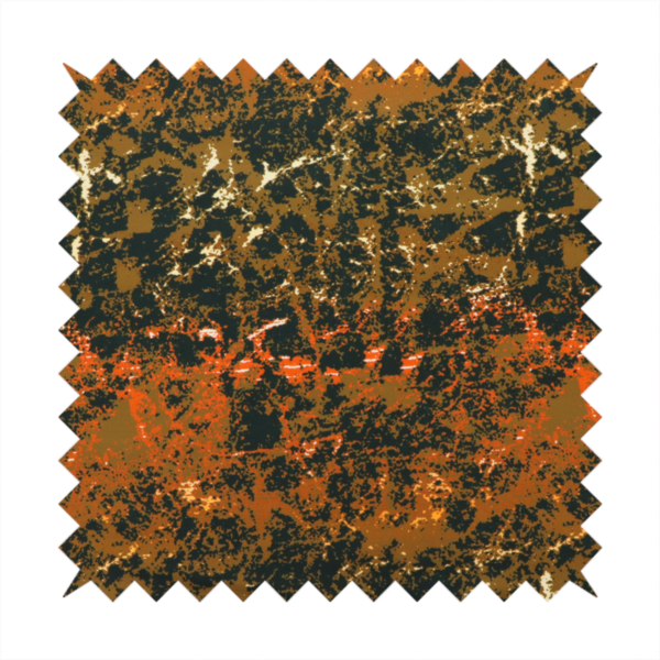 A fabric featuring a dense, distressed abstract pattern. The design mimics a weathered or "crackle" effect with a high-contrast colour palette.