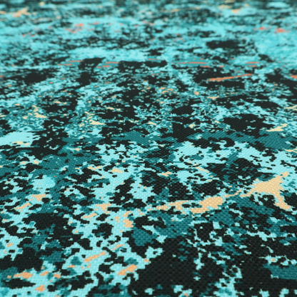 A durable upholstery fabric featuring a cold-toned, distressed abstract pattern. This design utilizes a heavy "crackle" or marbleized aesthetic to create a rugged, textured look.