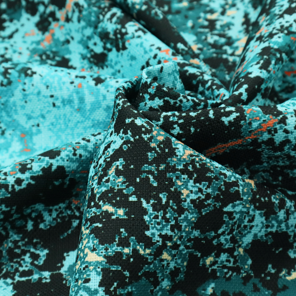 A durable upholstery fabric featuring a cold-toned, distressed abstract pattern. This design utilizes a heavy "crackle" or marbleized aesthetic to create a rugged, textured look.