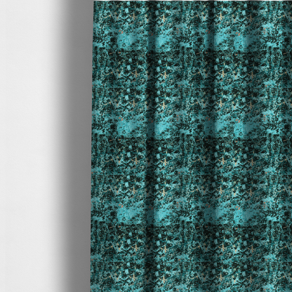 The fabric used to create these made-to-measure curtains is a durable upholstery fabric featuring a cold-toned, distressed abstract pattern. This design utilizes a heavy "crackle" or marbleized aesthetic to create a rugged, textured look.