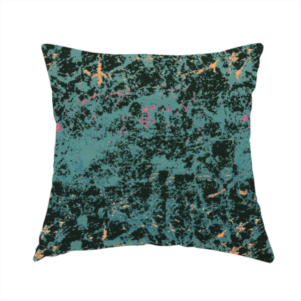 The fabric used to create this handmade cushion is a durable upholstery fabric featuring a moody, distressed abstract pattern. This colourway offers a darker, more saturated take on the "crackle" aesthetic.