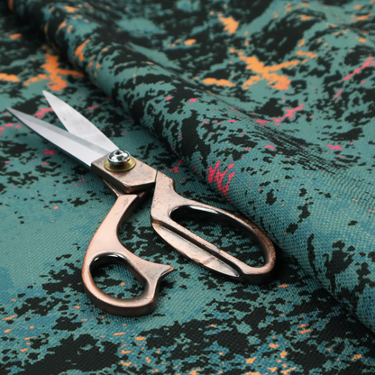 A durable upholstery fabric featuring a moody, distressed abstract pattern. This colourway offers a darker, more saturated take on the "crackle" aesthetic.