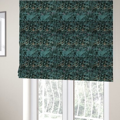 The fabric used to create these Roman blinds is a durable upholstery fabric featuring a moody, distressed abstract pattern. This colourway offers a darker, more saturated take on the "crackle" aesthetic.