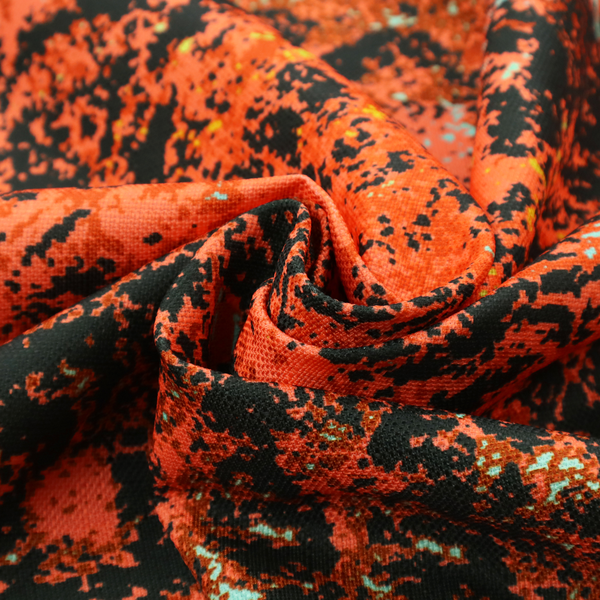 A durable upholstery fabric featuring a high-energy, distressed abstract pattern.