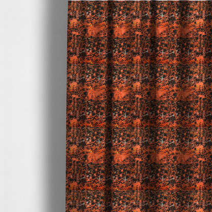 The fabric used to create these made-to-measure curtains is a durable upholstery fabric featuring a high-energy, distressed abstract pattern.