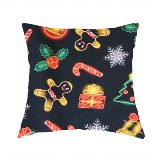 Vibrant Light Up Christmas Treat Toss Upholstery Fabric DP-64 - Handmade Cushions