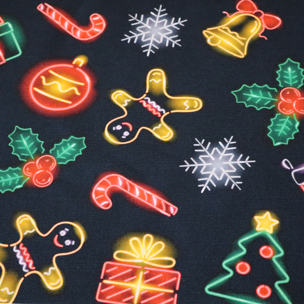 Vibrant Light Up Christmas Treat Toss Upholstery Fabric DP-64