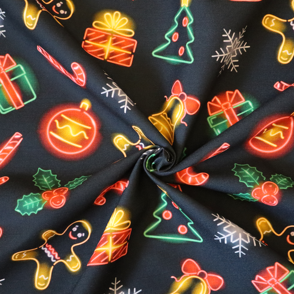 Vibrant Light Up Christmas Treat Toss Upholstery Fabric DP-64