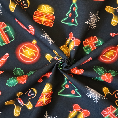 Vibrant Light Up Christmas Treat Toss Upholstery Fabric DP-64