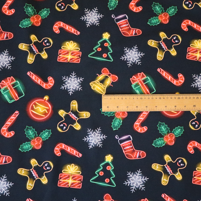 Vibrant Light Up Christmas Treat Toss Upholstery Fabric DP-64