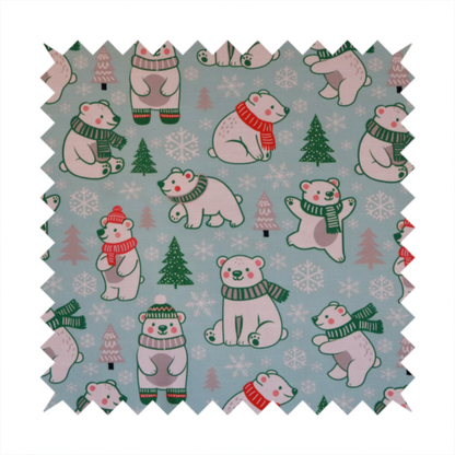 Arctic Hugs and Holiday Cheer Bear Upholstery Fabric DP-65