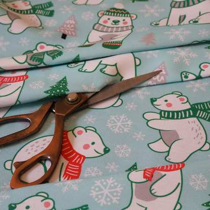 Arctic Hugs and Holiday Cheer Bear Upholstery Fabric DP-65