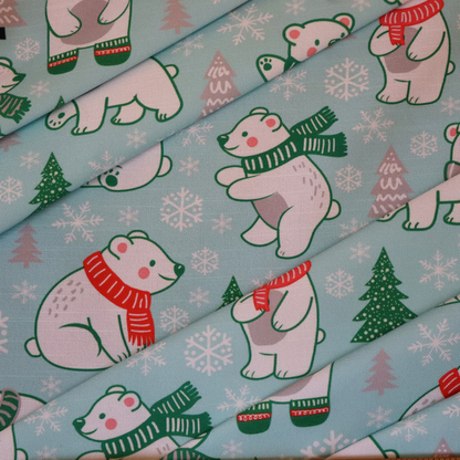 Arctic Hugs and Holiday Cheer Bear Upholstery Fabric DP-65