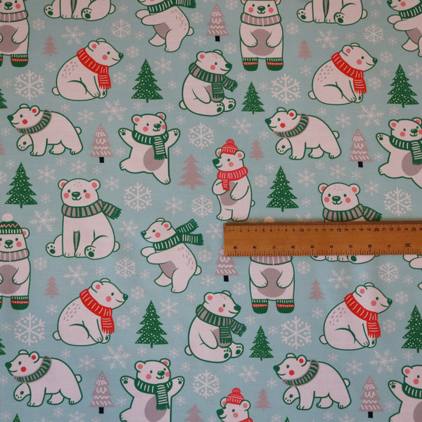 Arctic Hugs and Holiday Cheer Bear Upholstery Fabric DP-65