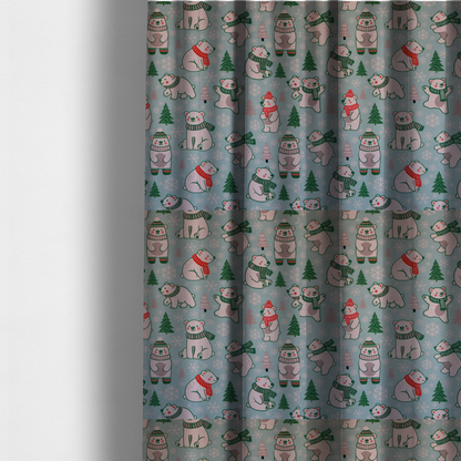 Arctic Hugs and Holiday Cheer Bear Upholstery Fabric DP-65 - Made To Measure Curtains