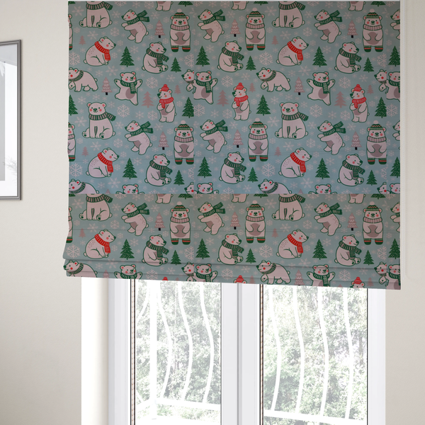 Arctic Hugs and Holiday Cheer Bear Upholstery Fabric DP-65 - Roman Blinds