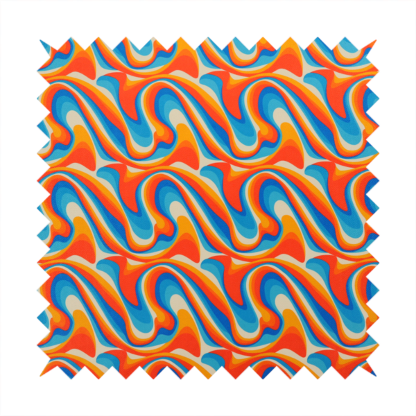 A repeating, retro psychedelic wave pattern featuring fluid, organic shapes.