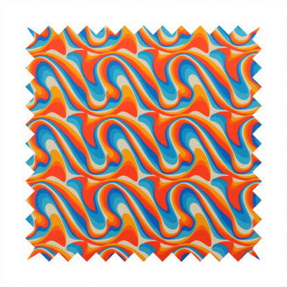 A repeating, retro psychedelic wave pattern featuring fluid, organic shapes.