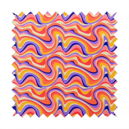 A repeating, retro psychedelic wave pattern characterized by fluid, organic horizontal lines and swirling peaks.