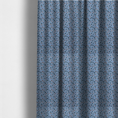 The fabric used to create these made-to-measure curtains is a pattern features a nautical theme filled with tiny ships' steering wheels, anchors, and lifebuoys scattered across the fabric.