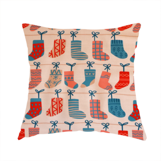 Scandi Knit Stocking Line Christmas Print Upholstery Fabric DP-70 - Handmade Cushions