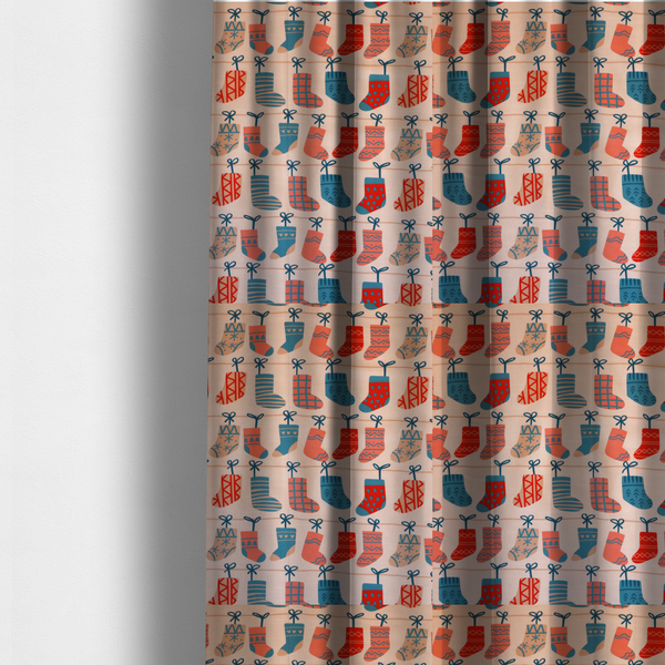 Scandi Knit Stocking Line Christmas Print Upholstery Fabric DP-70 - Made To Measure Curtains