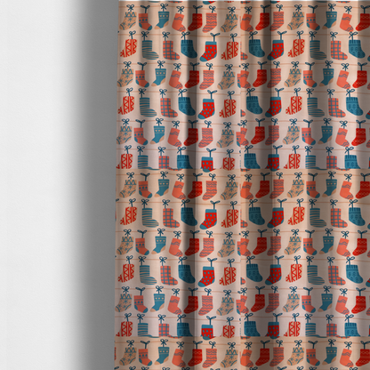 Scandi Knit Stocking Line Christmas Print Upholstery Fabric DP-70 - Made To Measure Curtains