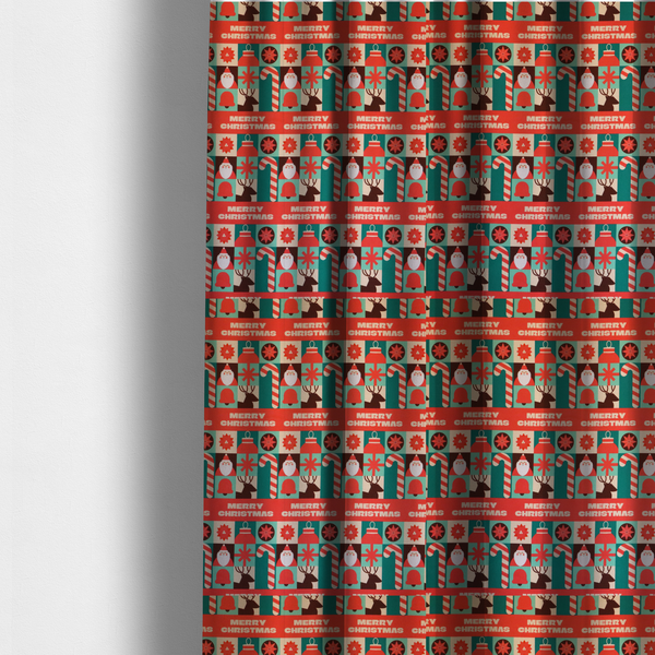 Modern Christmas Icon Fabric Upholstery Fabric DP-71 - Made To Measure Curtains