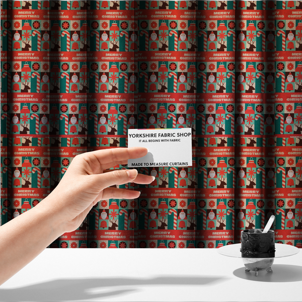 Modern Christmas Icon Fabric Upholstery Fabric DP-71 - Made To Measure Curtains