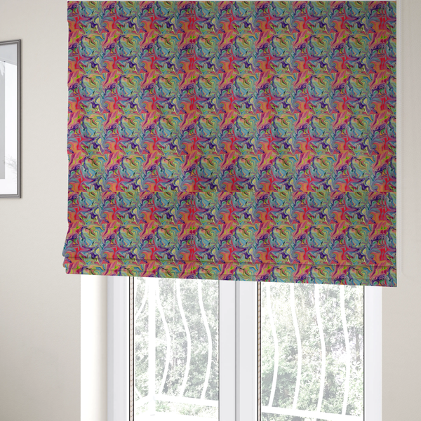 Psychedelic Swirl Abstract Upholstery Fabric DP-72 - Roman Blinds