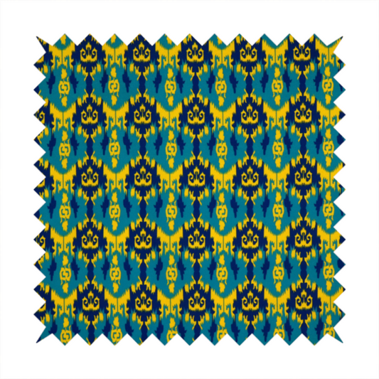 Electric Sapphire and Sunshine Yellow Upholstery Fabric DP-73