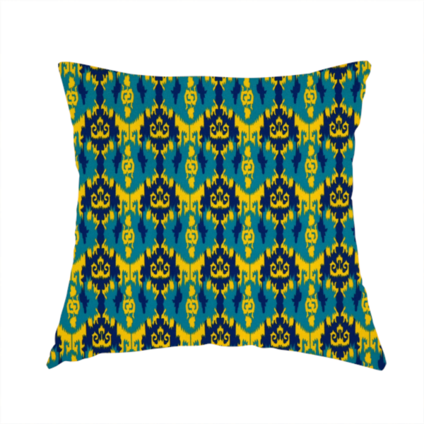 Electric Sapphire and Sunshine Yellow Upholstery Fabric DP-73 - Handmade Cushions