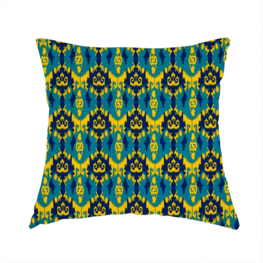 Electric Sapphire and Sunshine Yellow Upholstery Fabric DP-73 - Handmade Cushions