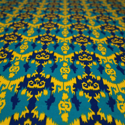 Electric Sapphire and Sunshine Yellow Upholstery Fabric DP-73