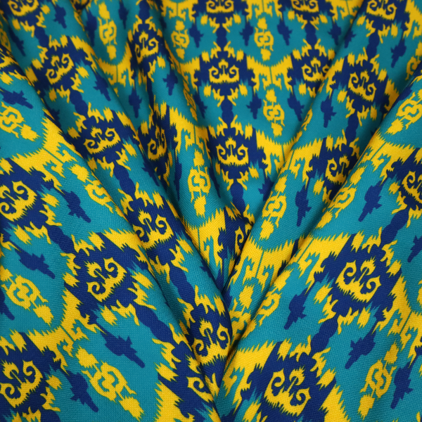 Electric Sapphire and Sunshine Yellow Upholstery Fabric DP-73