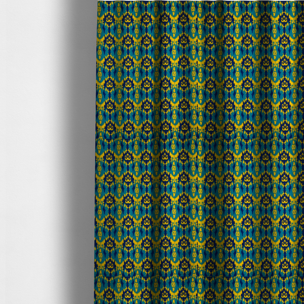 Electric Sapphire and Sunshine Yellow Upholstery Fabric DP-73 - Made To Measure Curtains