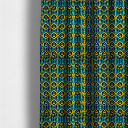 Electric Sapphire and Sunshine Yellow Upholstery Fabric DP-73 - Made To Measure Curtains