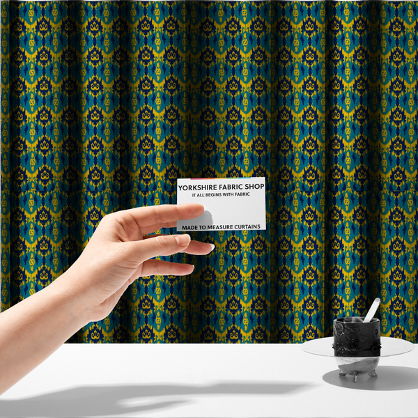 Electric Sapphire and Sunshine Yellow Upholstery Fabric DP-73 - Made To Measure Curtains