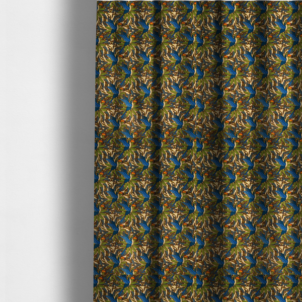 Lush Tropics Soft Velvet Upholstery Fabric DP-77 - Made To Measure Curtains