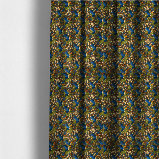 Lush Tropics Soft Velvet Upholstery Fabric DP-77 - Made To Measure Curtains