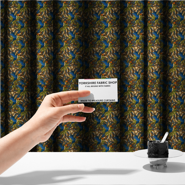 Lush Tropics Soft Velvet Upholstery Fabric DP-77 - Made To Measure Curtains