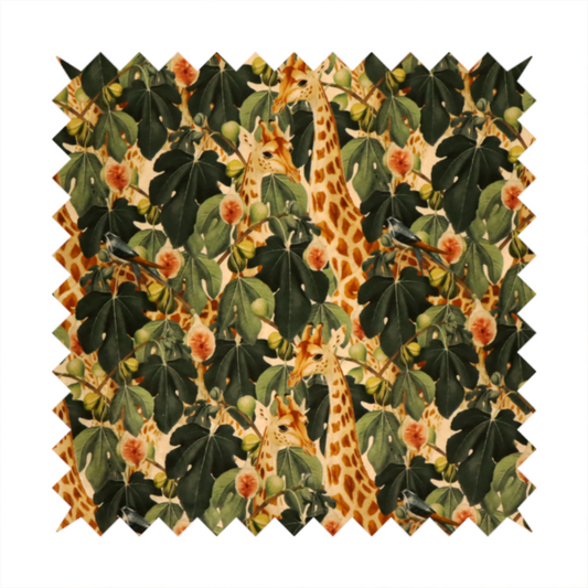 Botanical Expedition Giraffe and Fig Upholstery Fabric DP-78