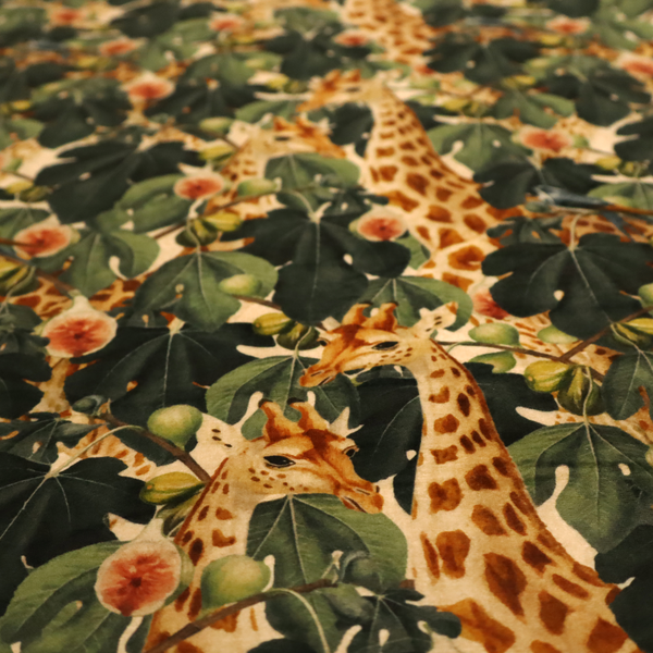 Botanical Expedition Giraffe and Fig Upholstery Fabric DP-78 - Handmade Cushions