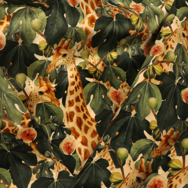 Botanical Expedition Giraffe and Fig Upholstery Fabric DP-78 - Handmade Cushions