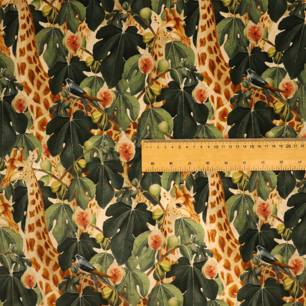 Botanical Expedition Giraffe and Fig Upholstery Fabric DP-78 - Handmade Cushions