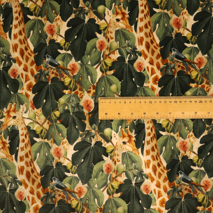 Botanical Expedition Giraffe and Fig Upholstery Fabric DP-78 - Handmade Cushions